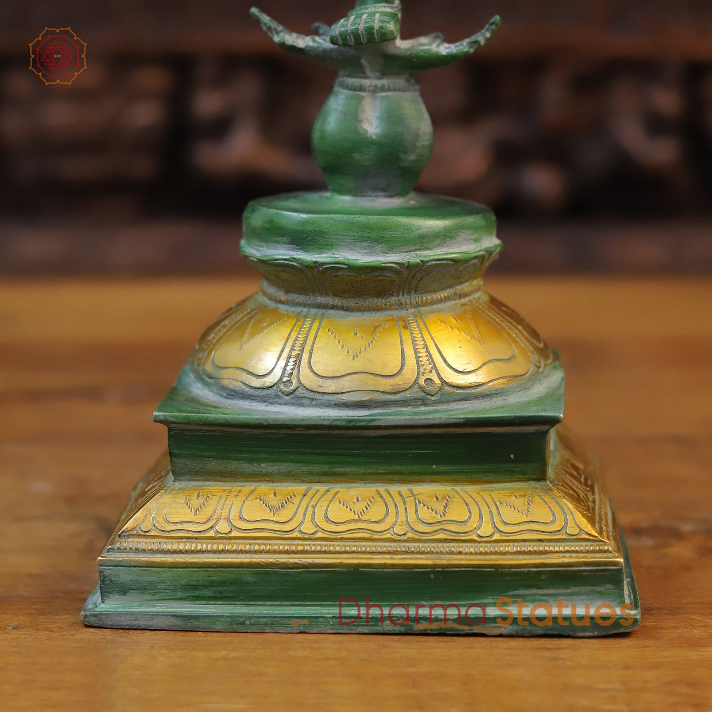 Brass Dancing Nataraja Statue, Green Patina, 12"