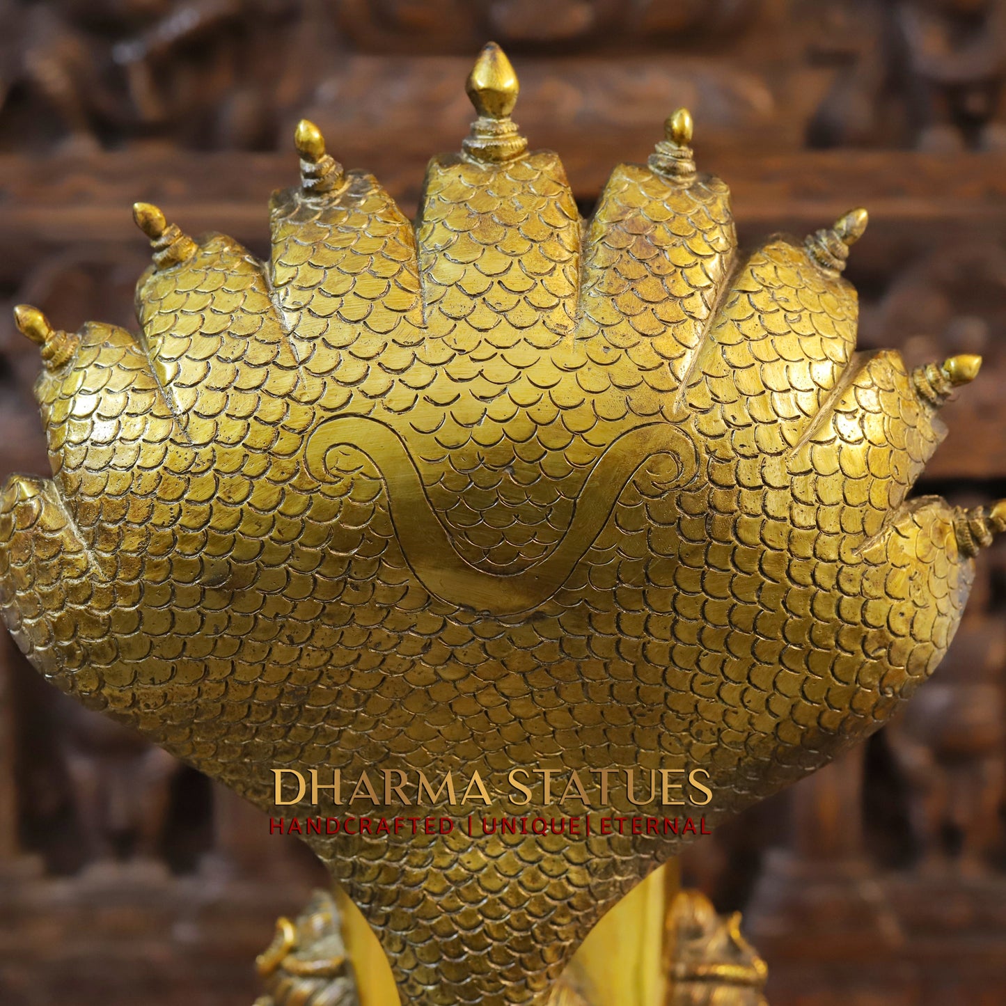 Brass MahaShiva Lingam With Shiva Head Engraved, Golden Finish, 25.5"