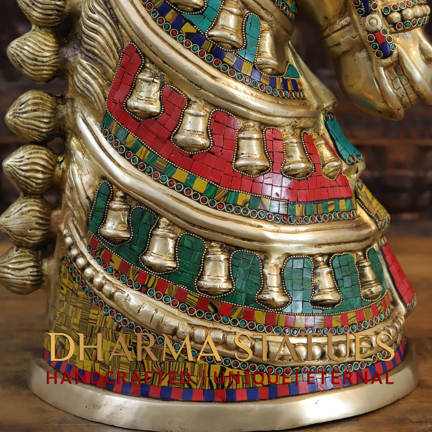 Brass Royal Horse Head, Golden & Stonework, 22"