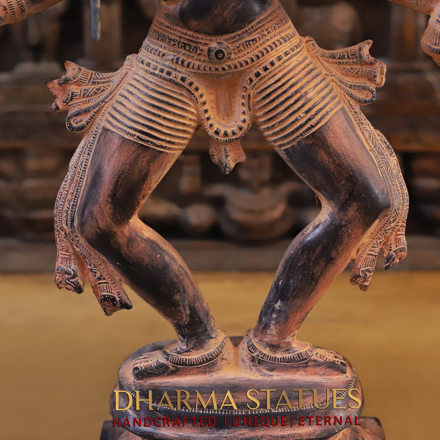 Brass Kali, Black Patina & Orange Finish, 23"