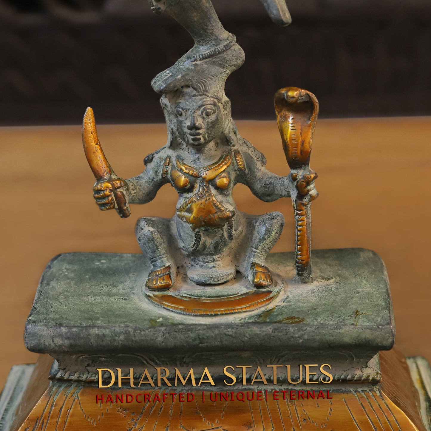 Brass Shiva Tandav, Fine Green Finish, 18"
