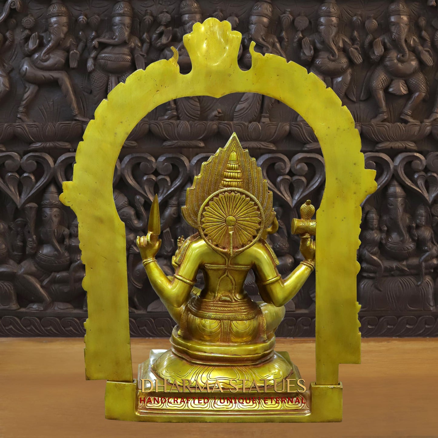Mariamman Brass Statue, Goddess Mariamman Sitting on a Throne 27"