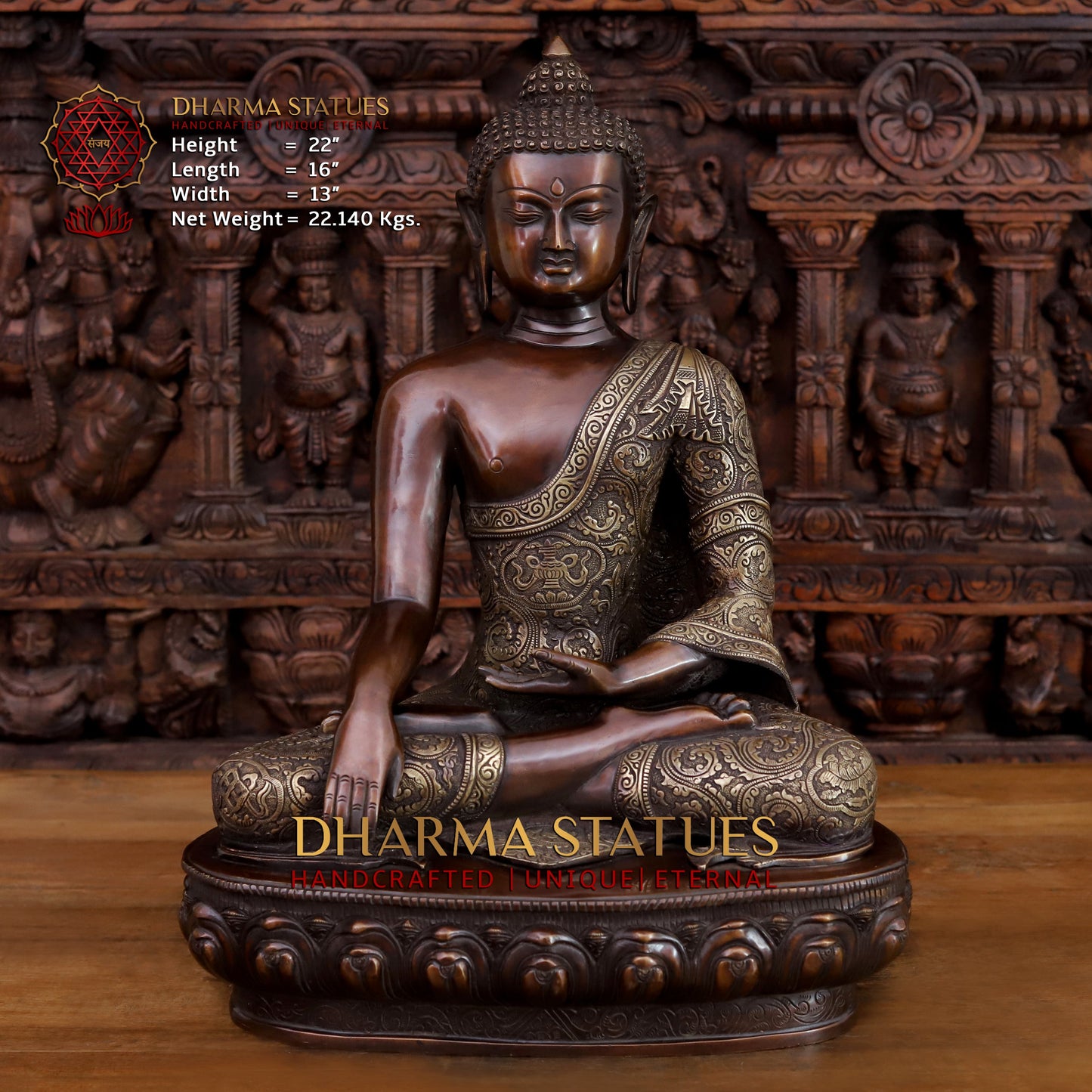 Brass Buddha, Copper Finish, 22"