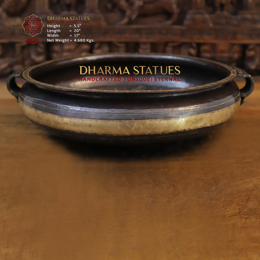 Brass Urli, Copper & Golden Finish, 20”