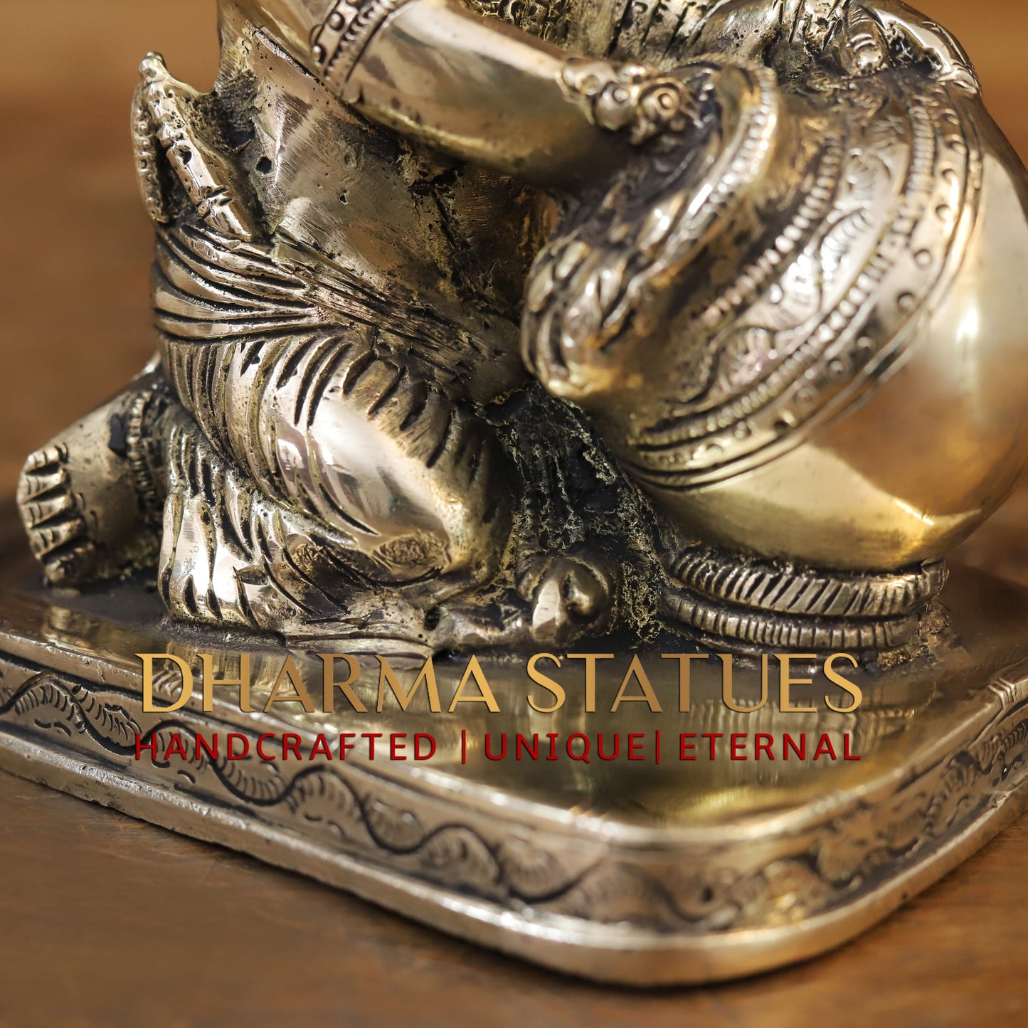 Brass Baby Krishna, Fine Gold Finish, 8"