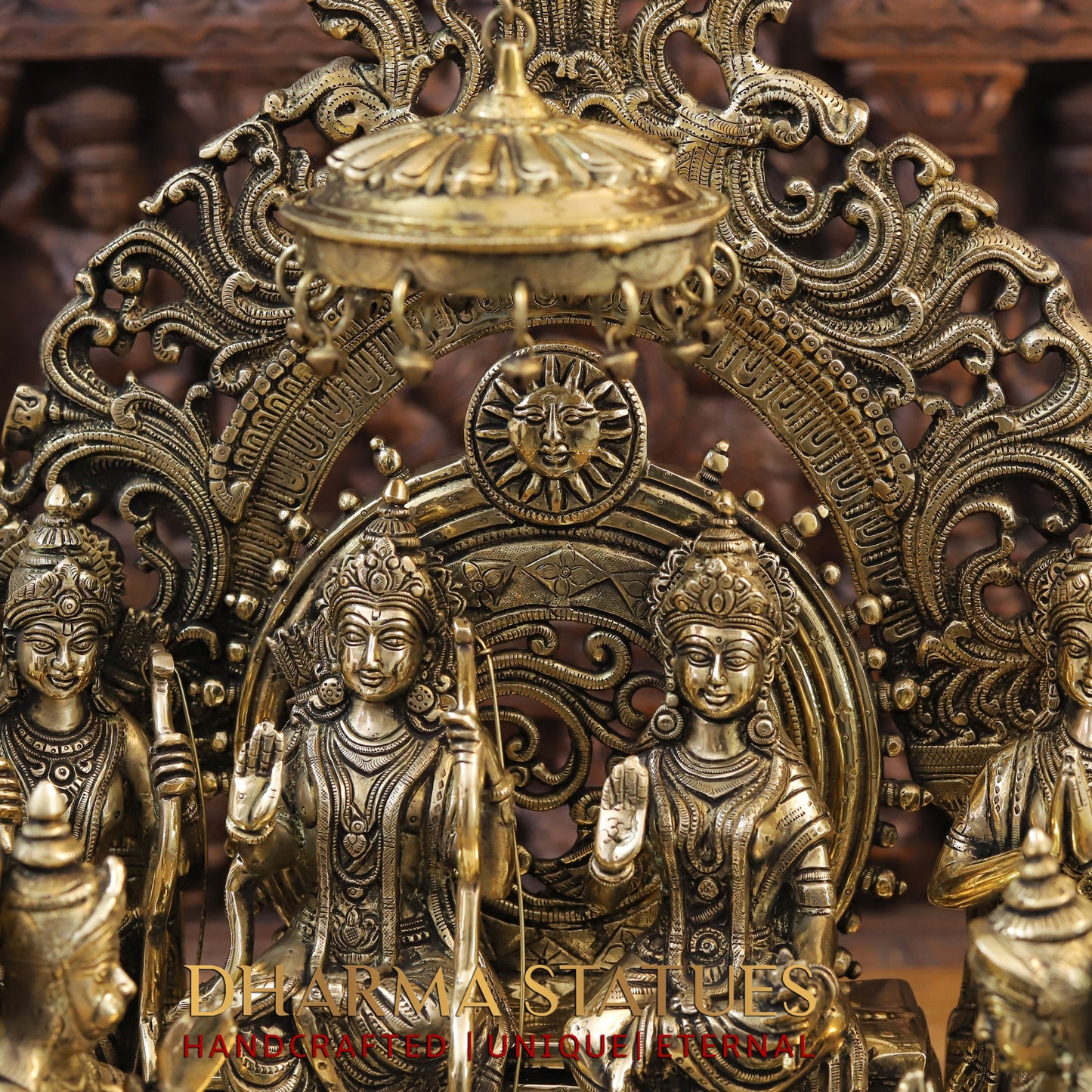 Brass Ram Panchayat ( Ram Darbar), smooth Finish, 23"