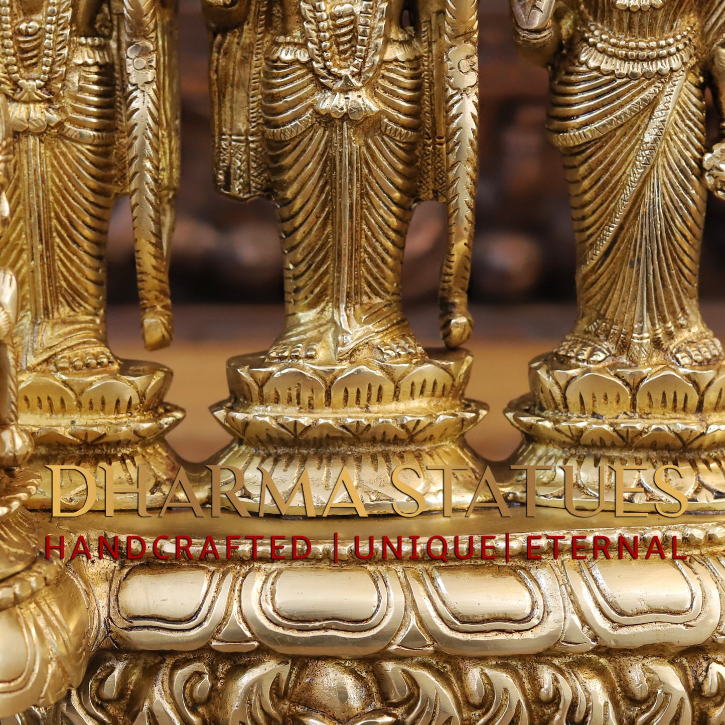 Brass Ram Darbar with Hanuman Ji seated, Fine Golden Finish, 16"