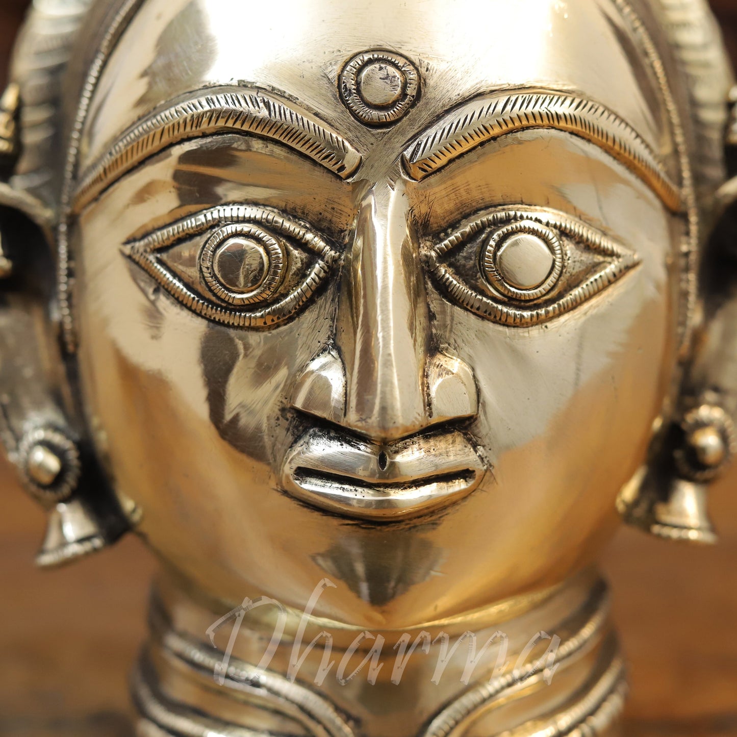Brass parvati Head, Golden Finish, 7.5"