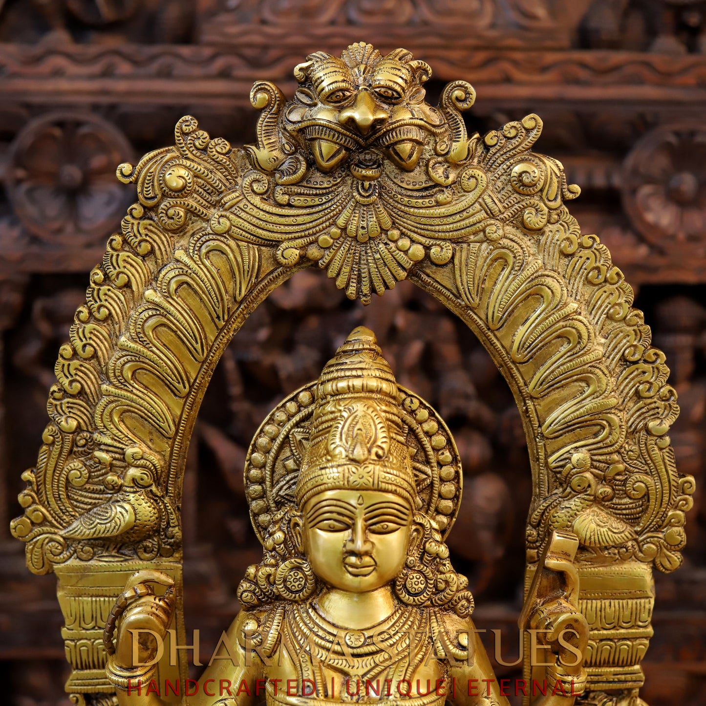 Brass Saraswati, Lakshmi, Ganesh  Statue ,Trimurti of Prosperity, Fine Golden Finish 24"