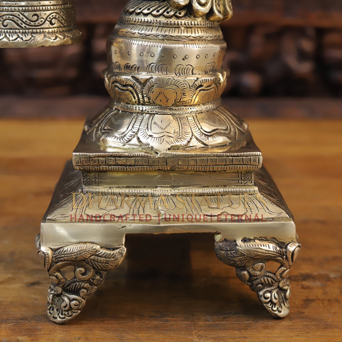 Brass Peacock Diya, Fine Golden Finish 20"