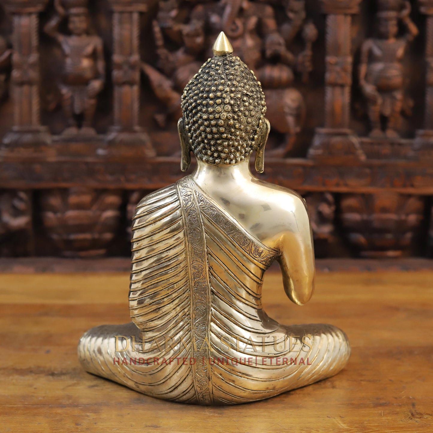 Brass Buddha Statue, Medicine Buddha, Fine Golden Finish 14"