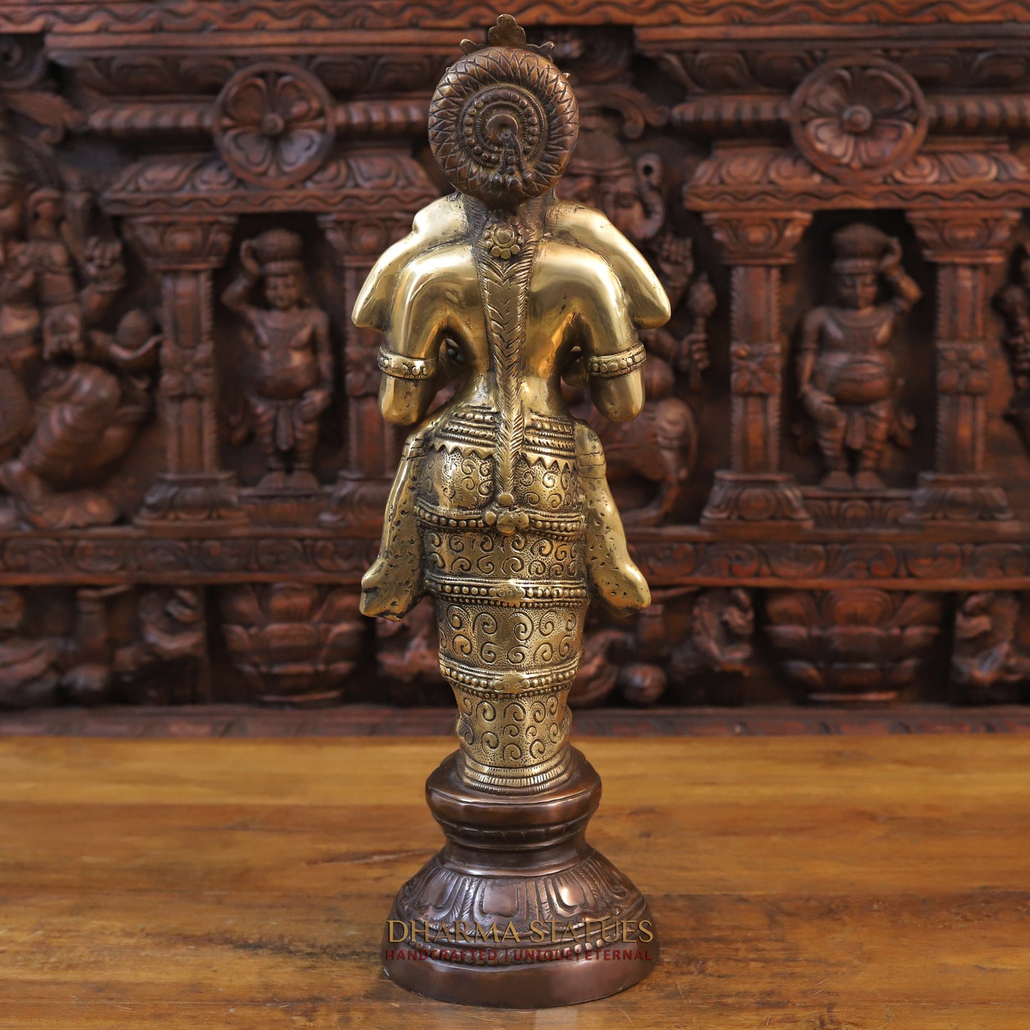 Brass Deep Lady Statue, Fine Golden and Copper Finish 23"