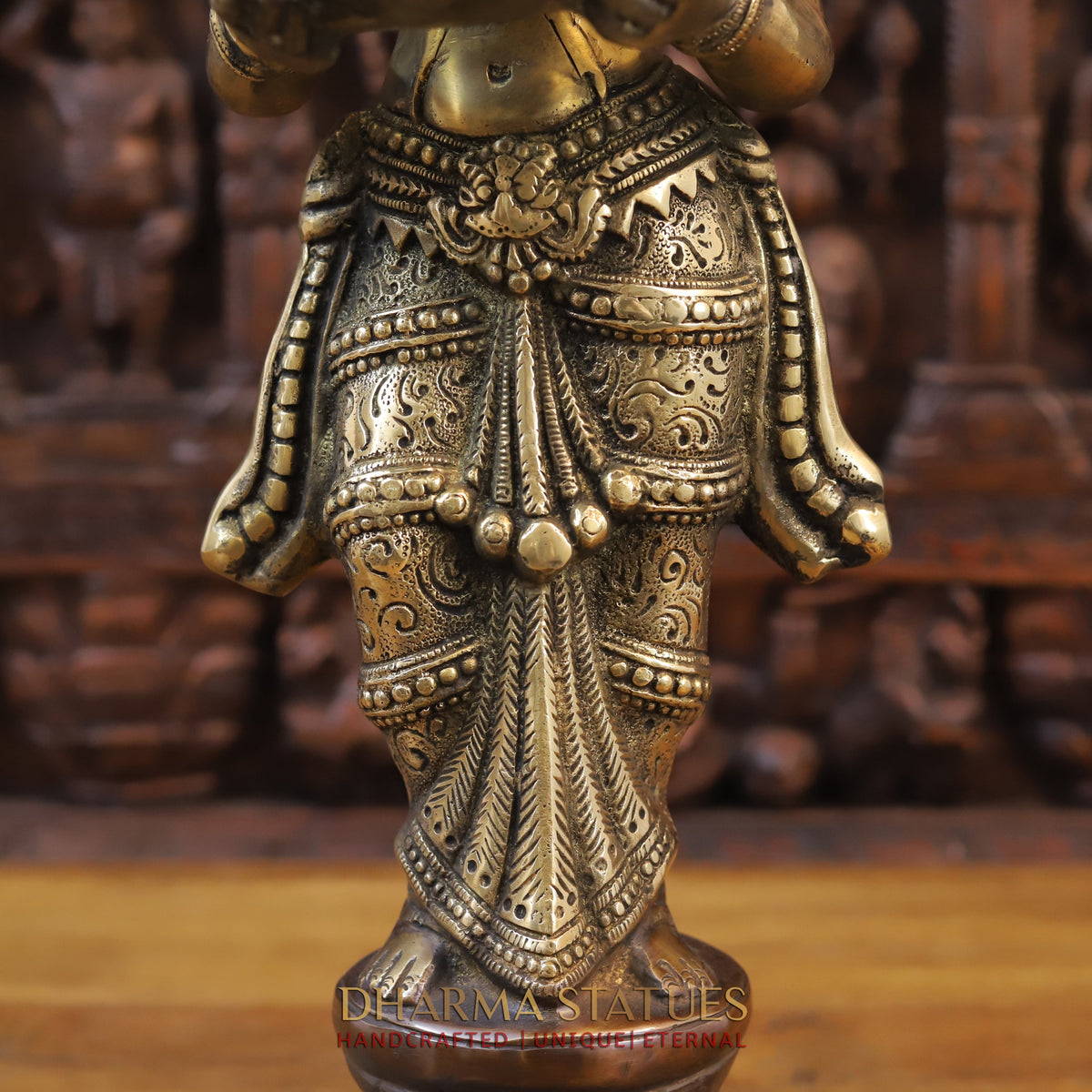 Brass Deep Lady Statue, Fine Golden and Copper Finish 23"