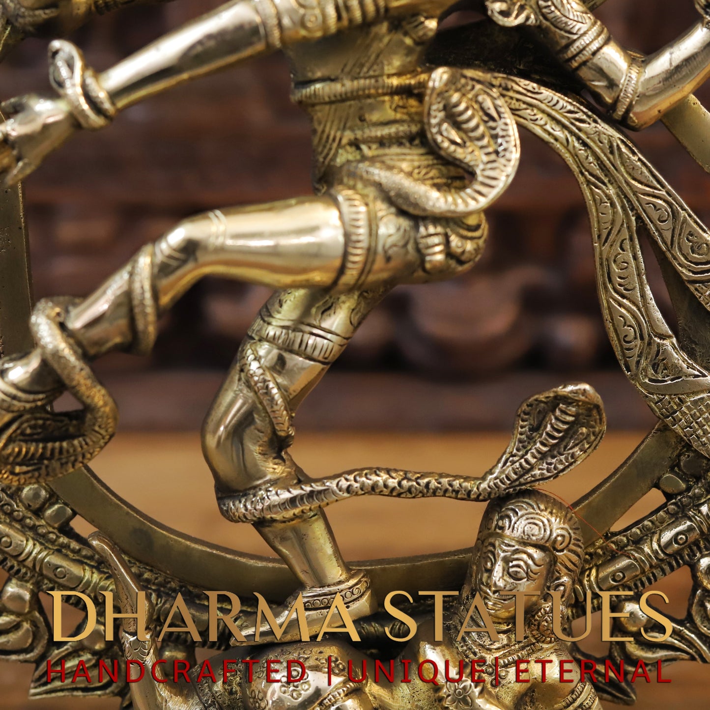 Brass Nataraja, Dancing Shiva, Golden Finish, 20"