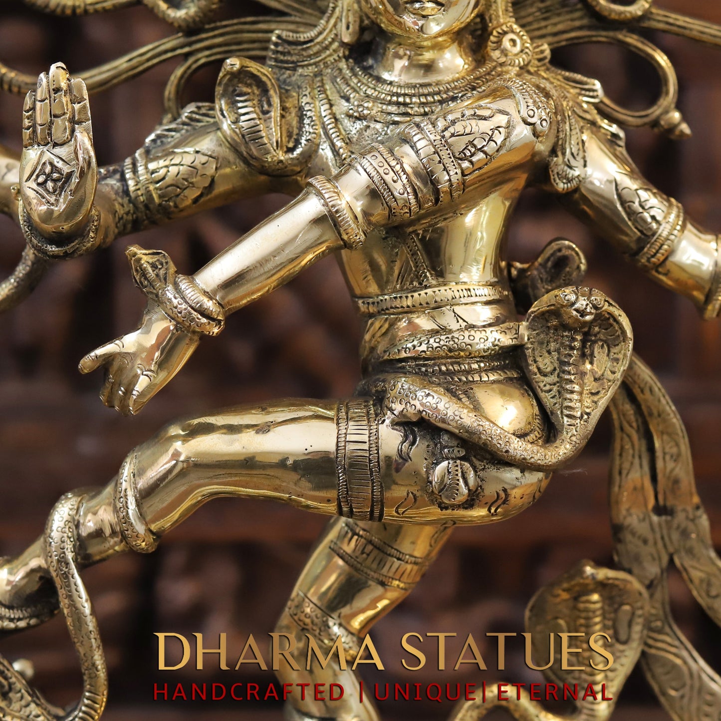 Brass Nataraja, Dancing Shiva, Golden Finish, 27"