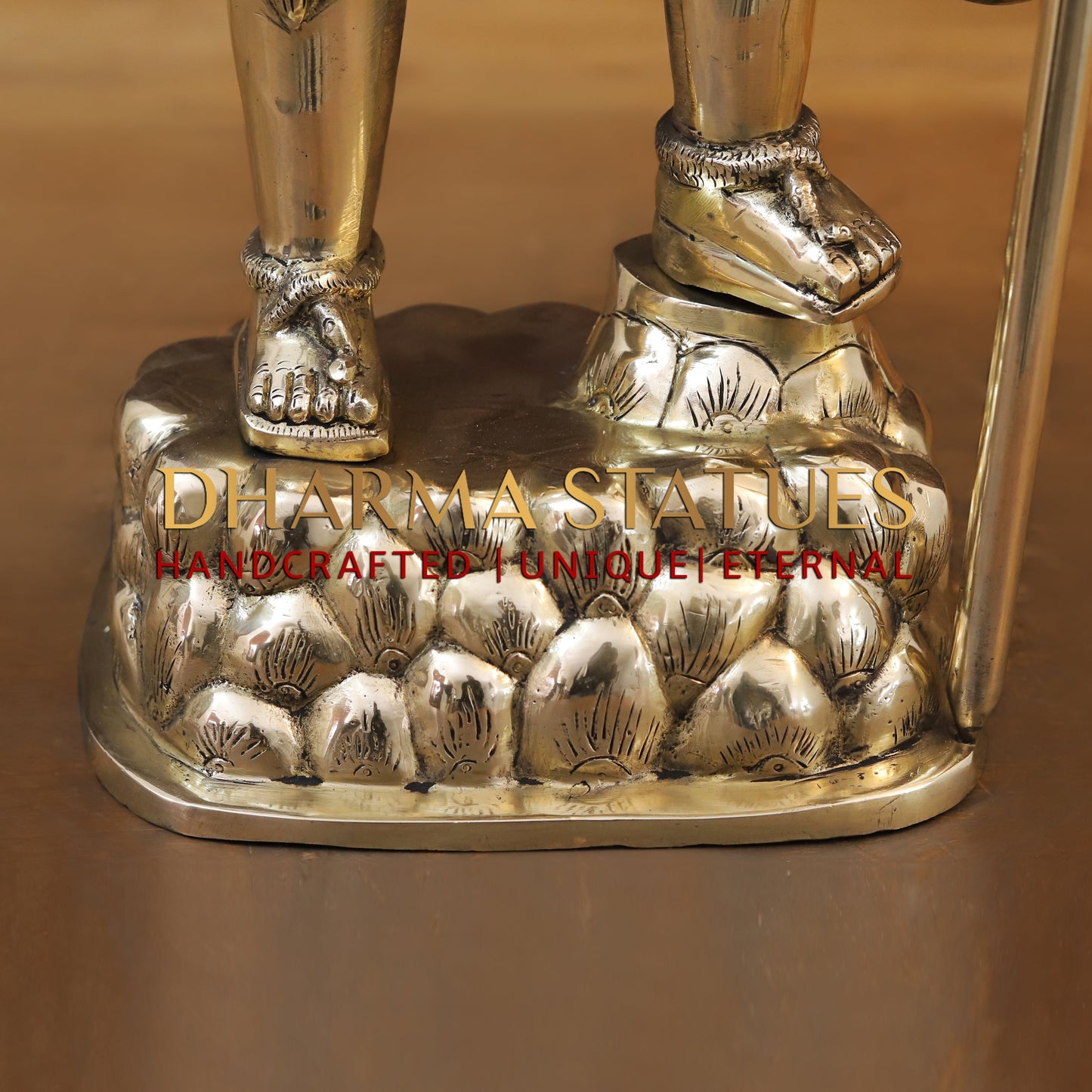 Brass Shiva standing with Trishul, Golden Finish, 24"