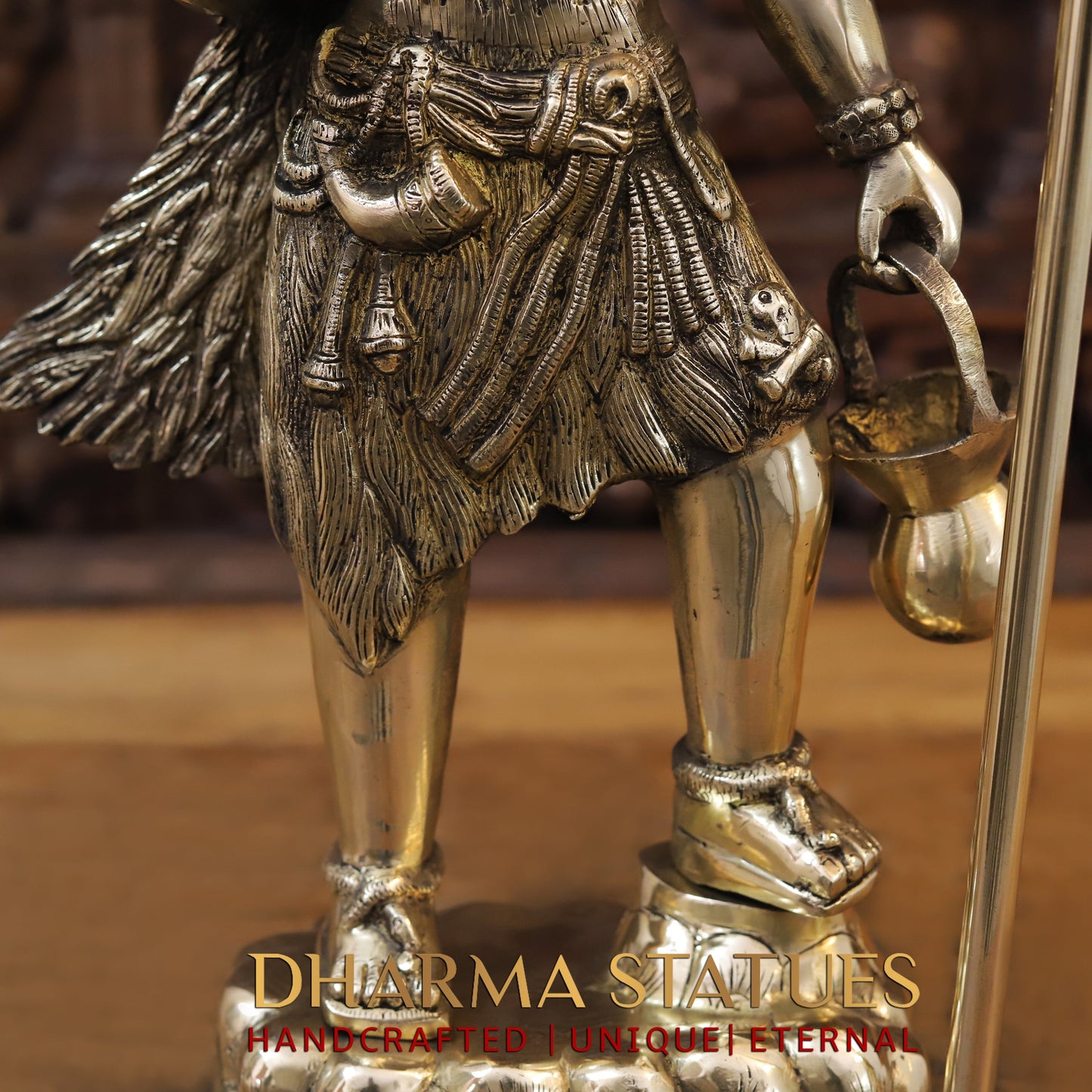 Brass Shiva standing with Trishul, Golden Finish, 24"