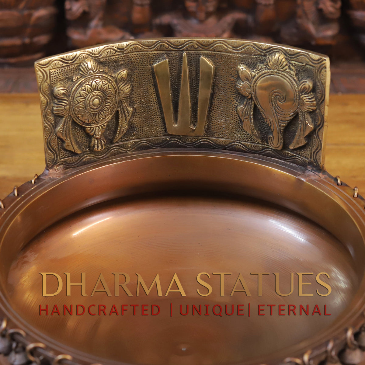 Brass Urli, Copper & Golden Finish, 9.5"