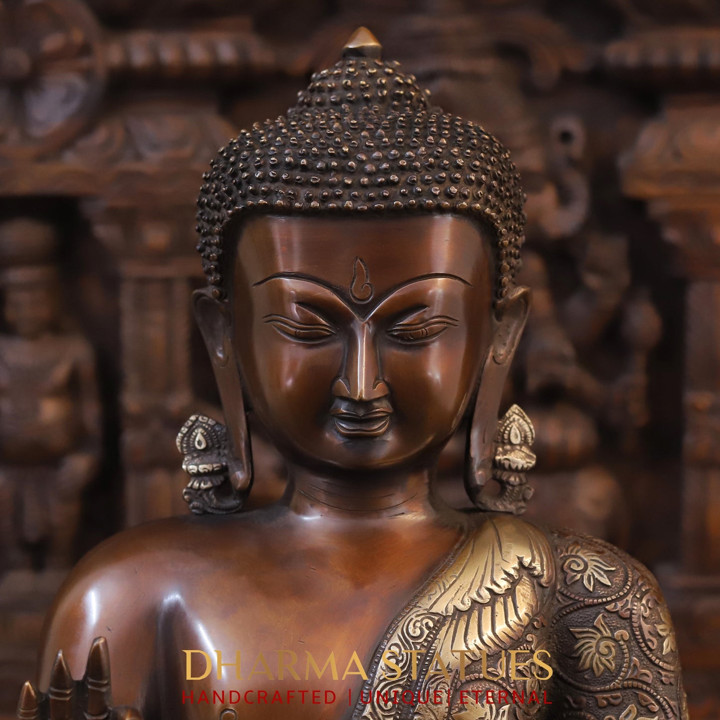 Brass Buddha Idol 21"