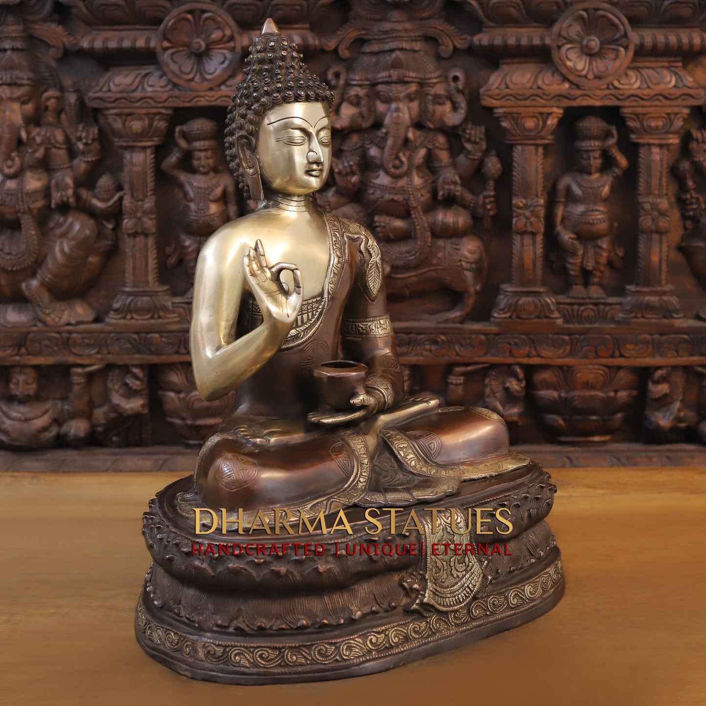 Brass Buddha Idol 21"