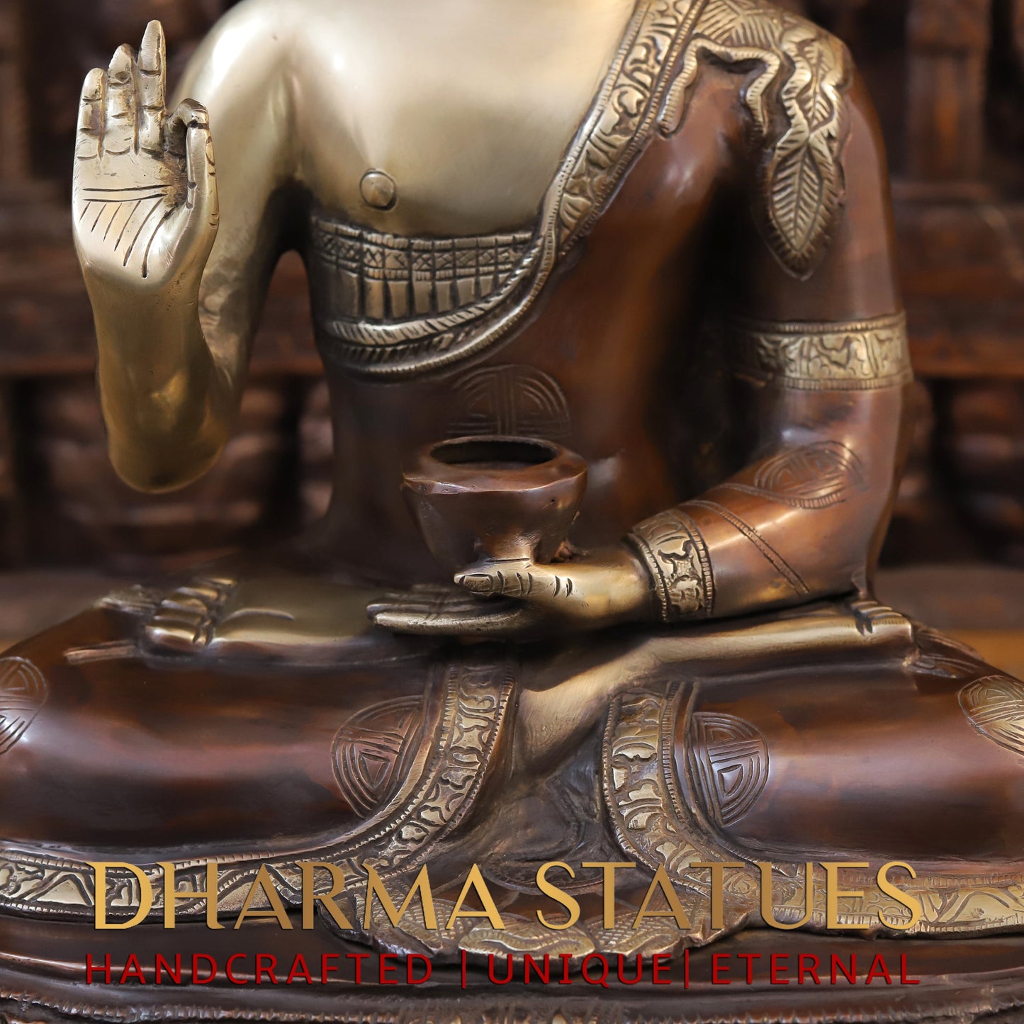 Brass Buddha Idol 21"