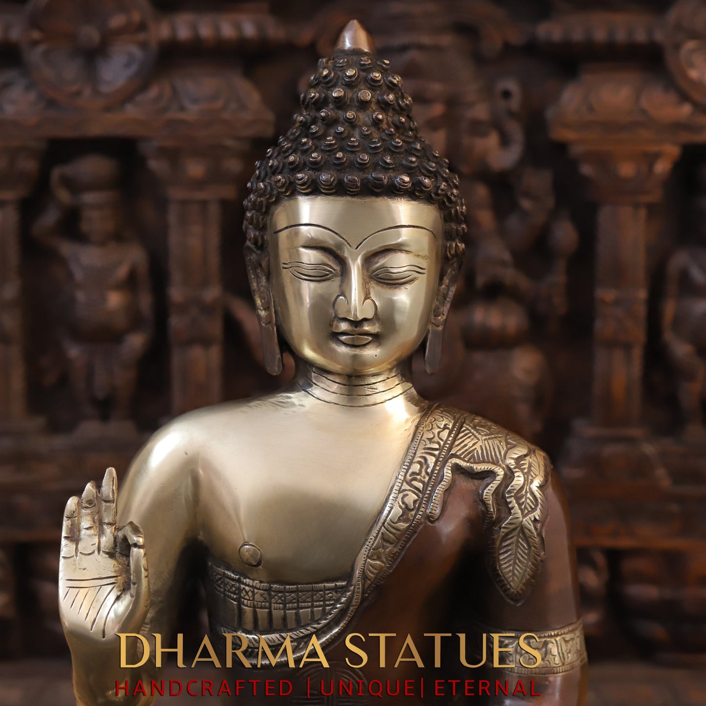 Brass Buddha Idol 21"