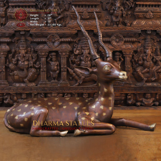 Brass Deer Idol, Copper Finish 28"
