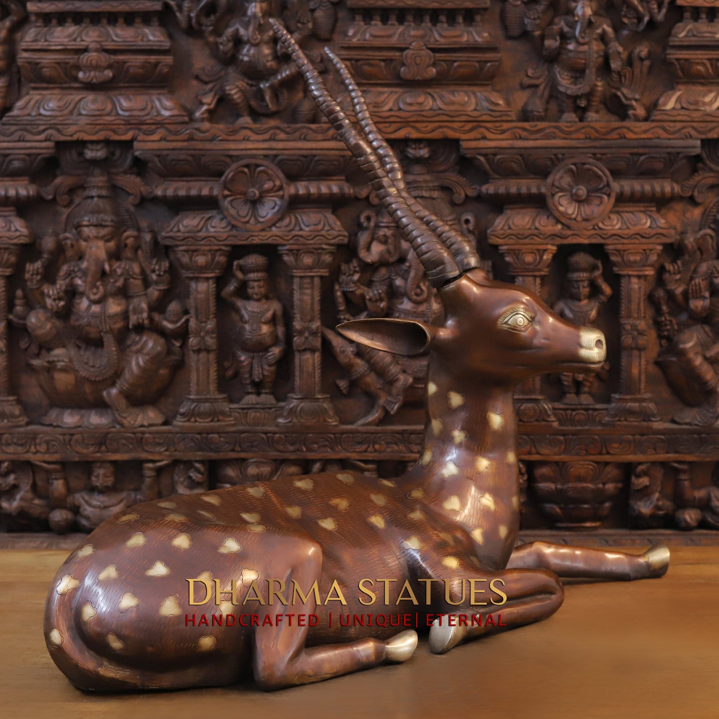 Brass Deer Idol, Copper Finish 28"