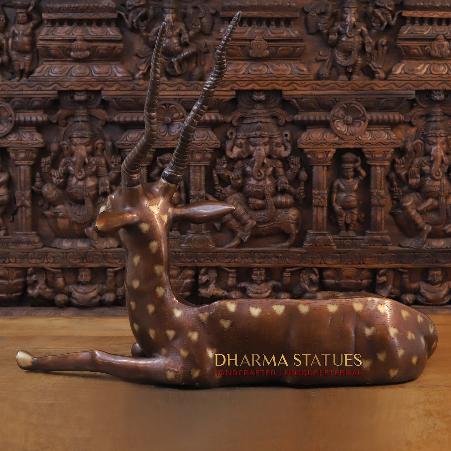 Brass Deer Idol, Copper Finish 28"
