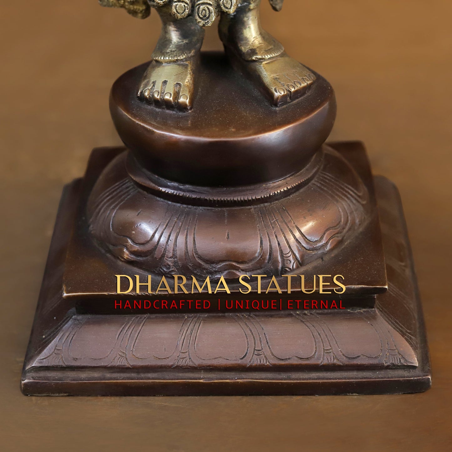 Brass Lakshmi standing on Pedestal, Copper & Gold Finish, 17"