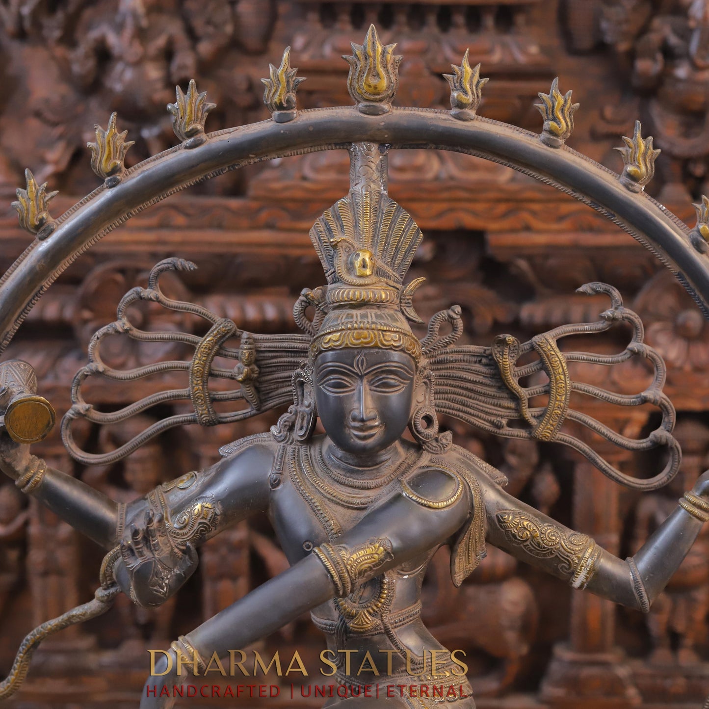 Brass Nataraja, Dancing Shiva, Copper Finish, 31"