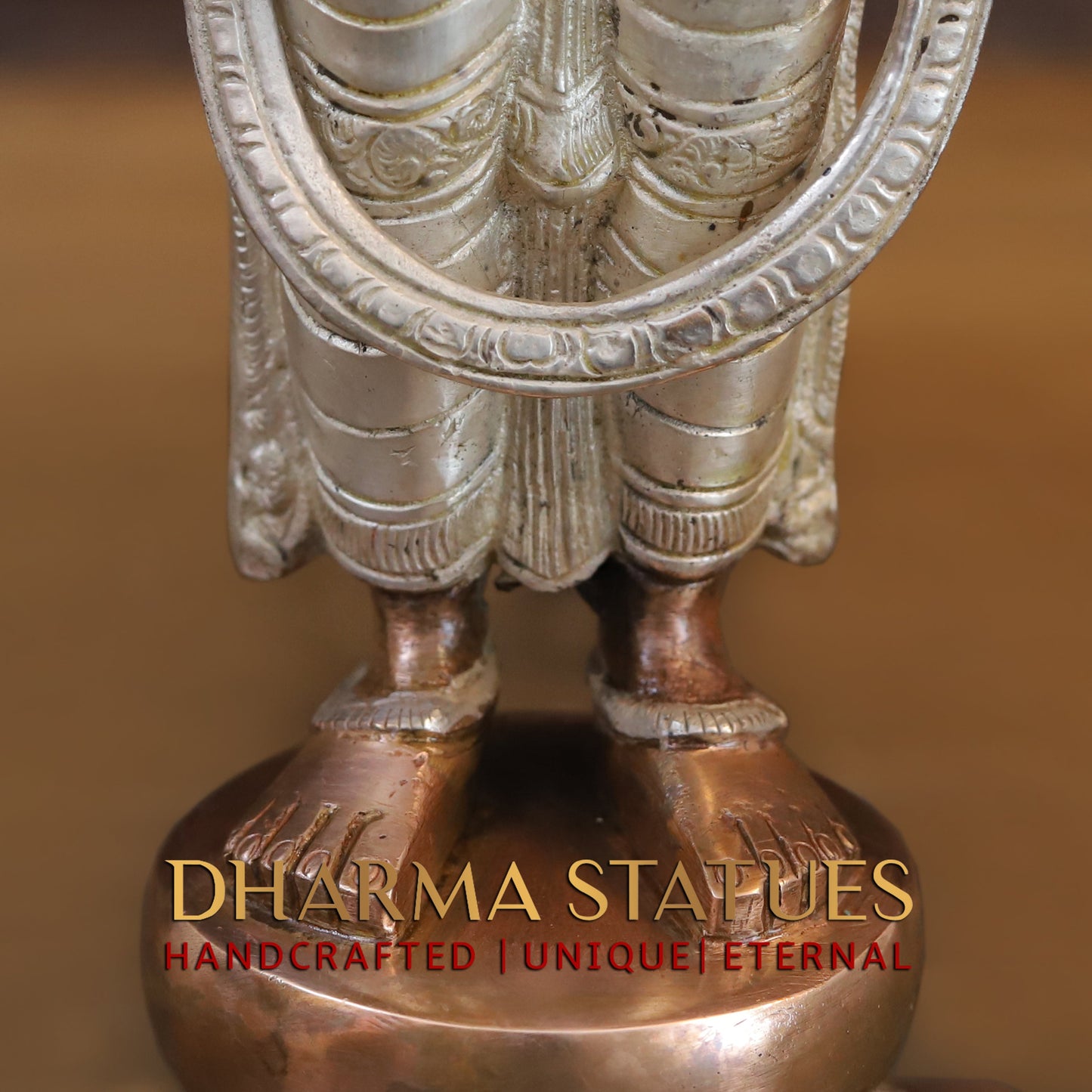 Brass Brahma standing, Copper & Silver Finish, 15.5"
