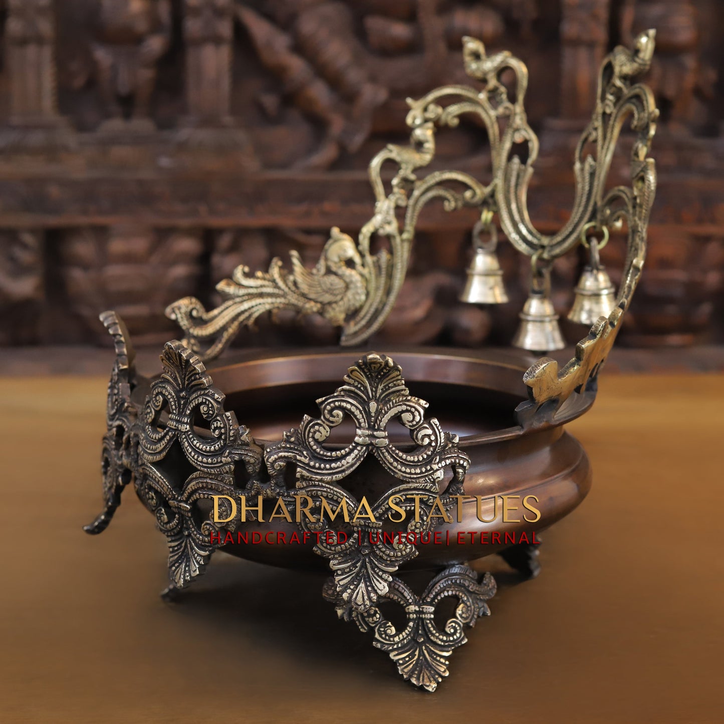 Brass Urli, Golden & Copper Finish, 12"