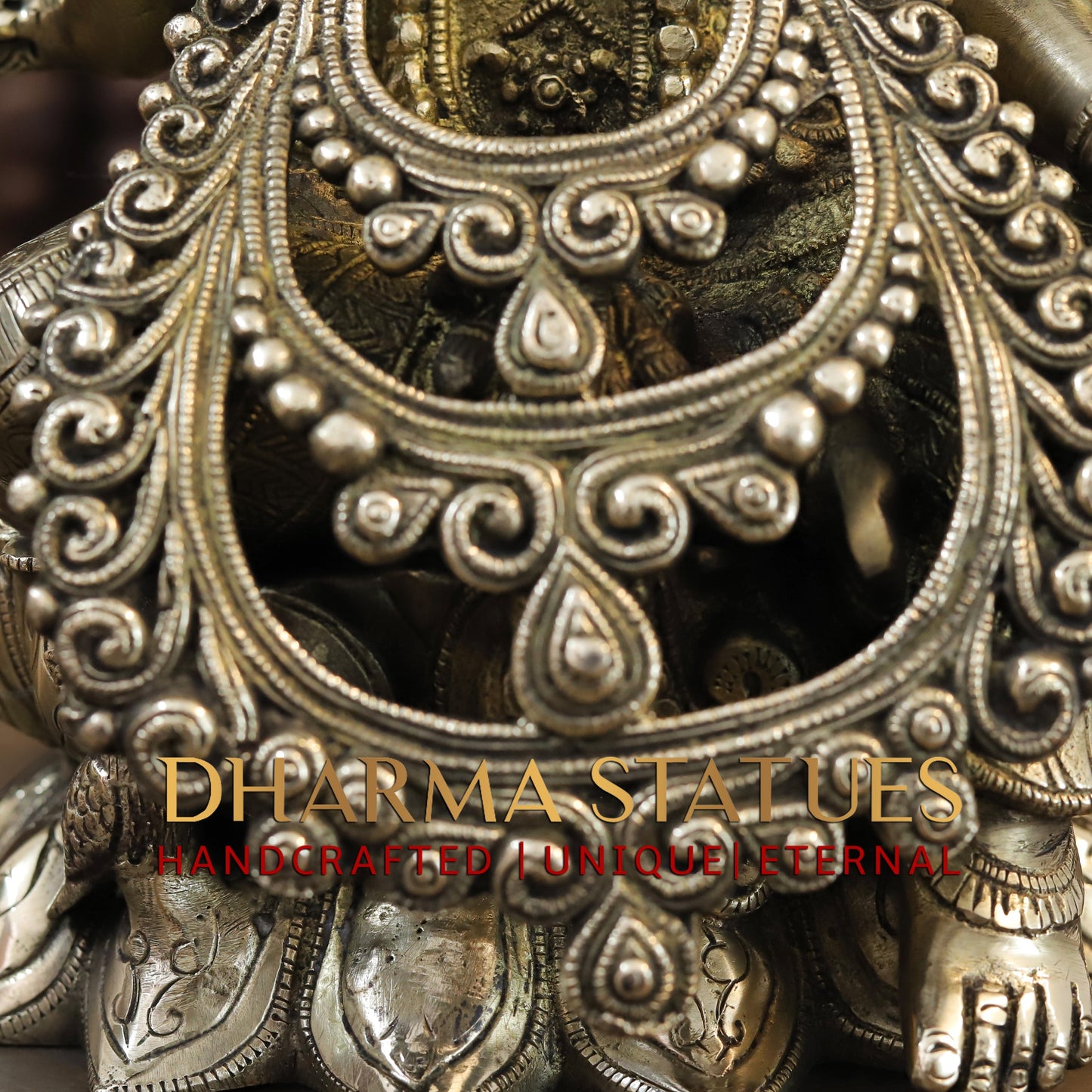 Brass Lakshmi seated on Lotus, Blessing Posture, Fine Golden Finish, 16"
