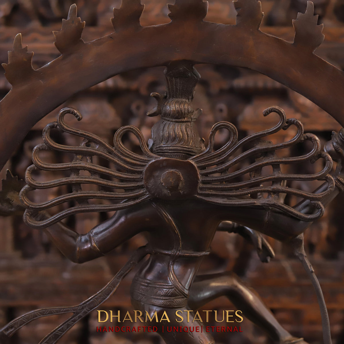 Brass Natraj Statue, Flames of Eternity, Fine Copper Finish 25.5"