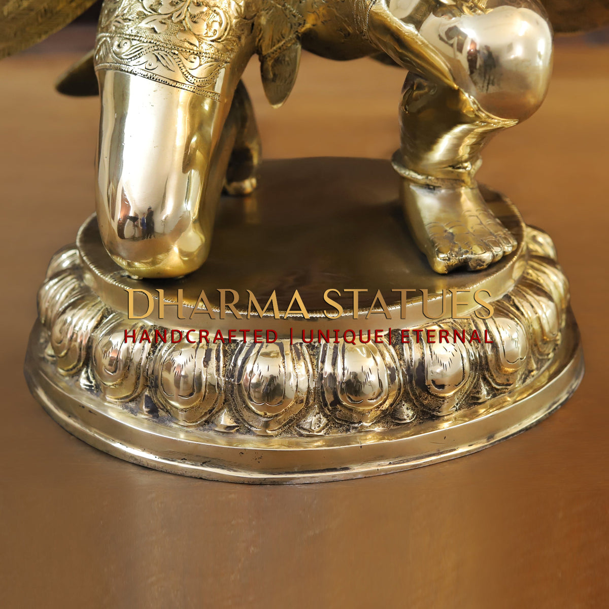 Brass Garuda Statue, Fine Golden Finish 21"