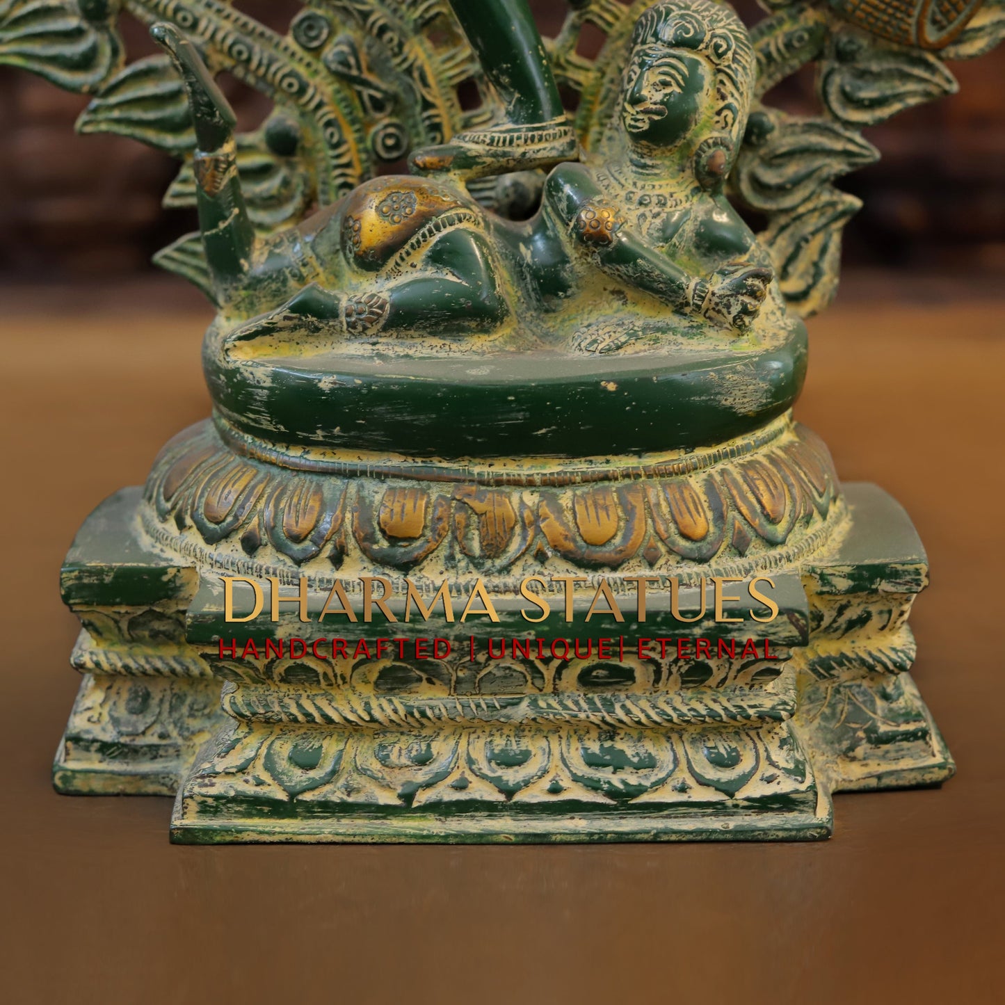 Brass Natraj Statue, Fine Green Patina, 20"