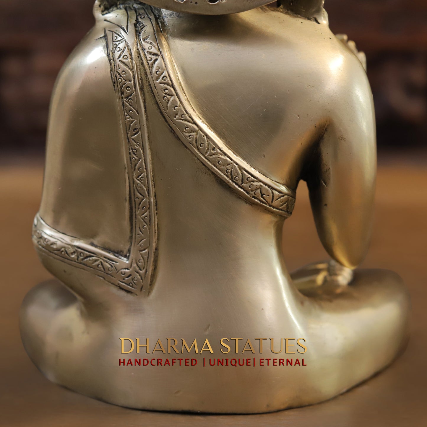 Brass Tibetan Buddhist, Fine Gold Finish, 10"