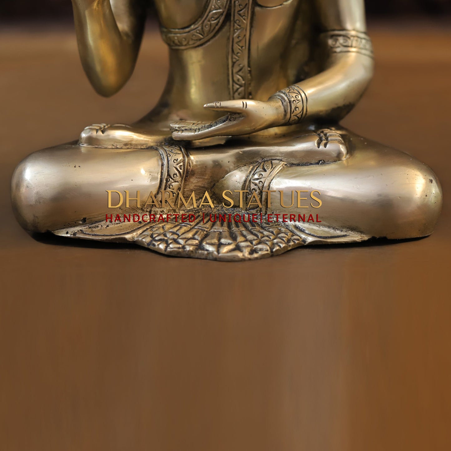 Brass Tibetan Buddhist, Fine Gold Finish, 10"