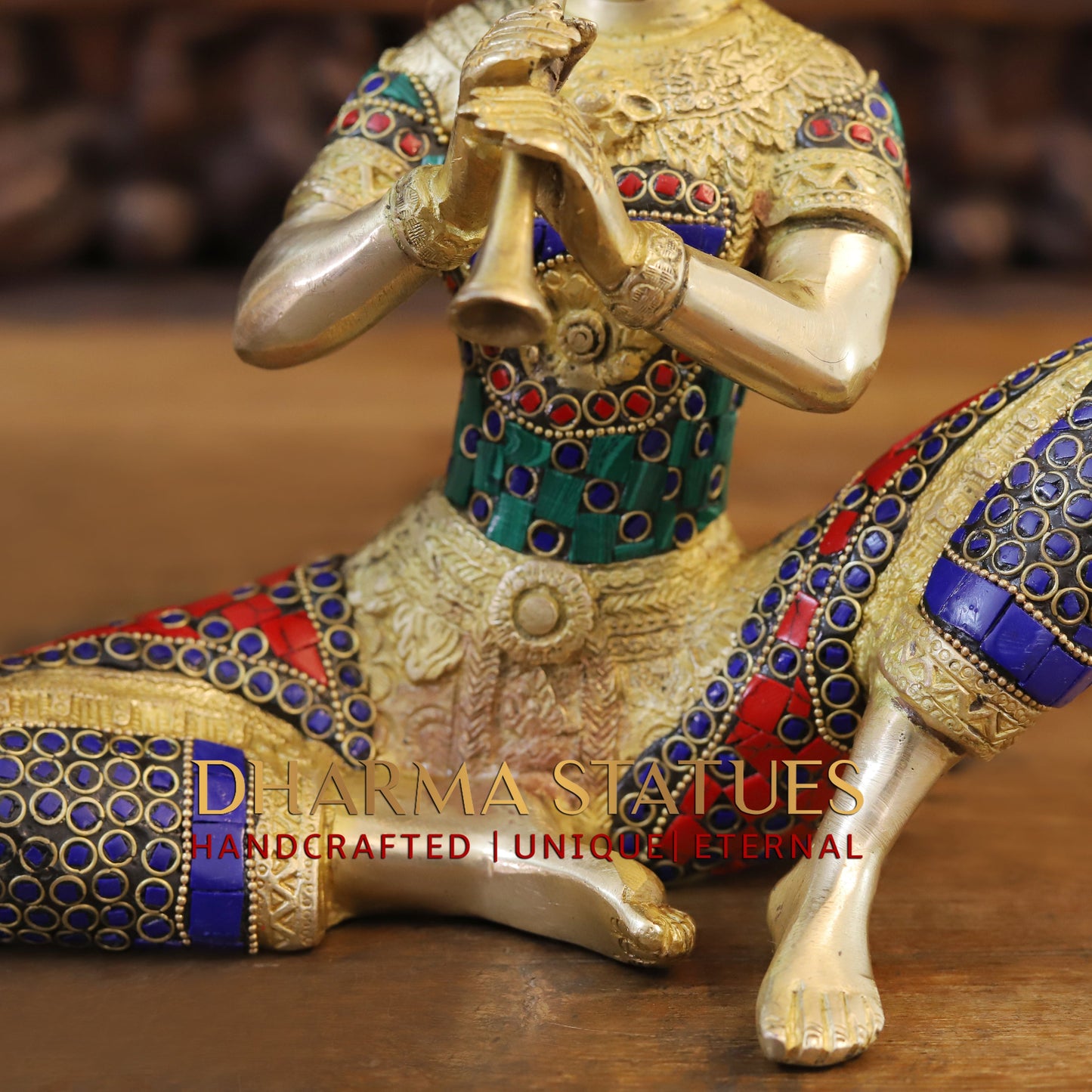 Brass Jalsa Thai Mystical Musicians, Golden & Stonework, 12"