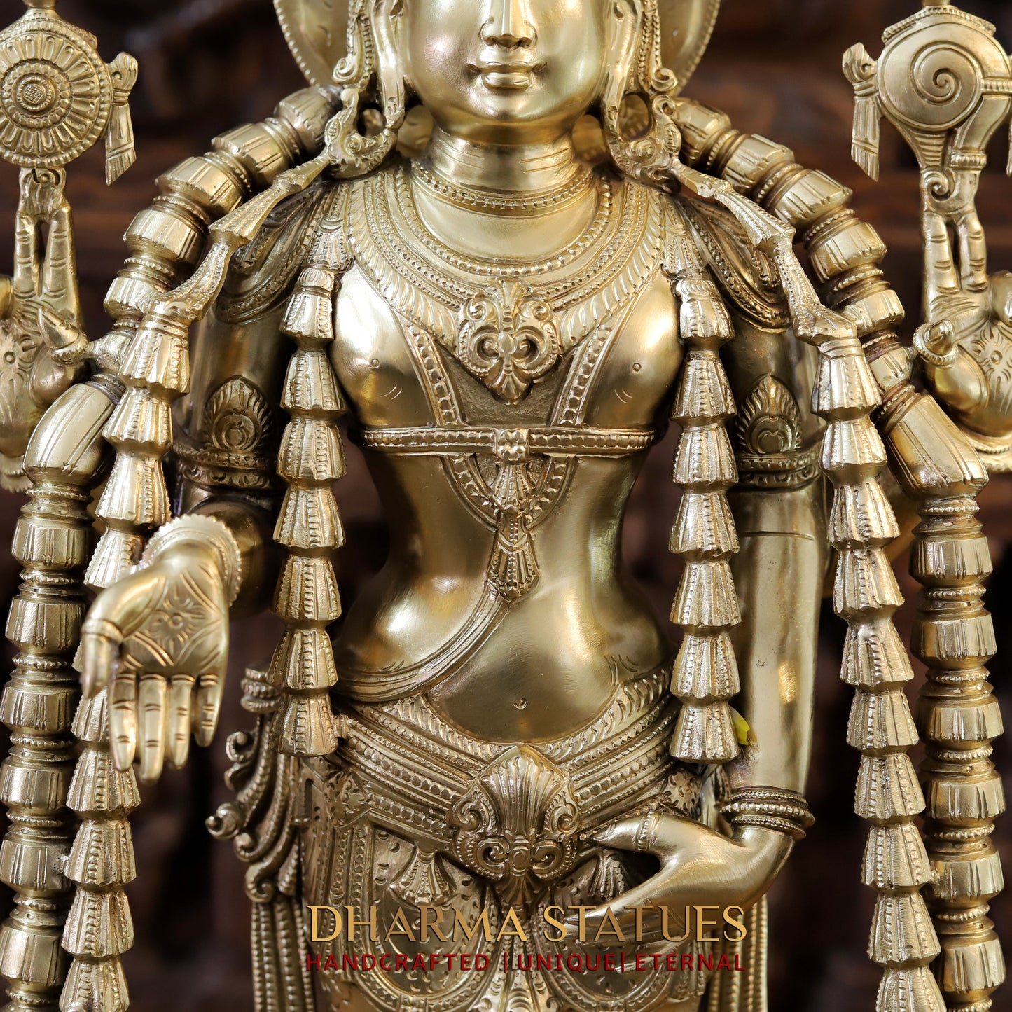 Bronze Vishnu Balaji in his 10 Avatar, Fine Golden Finish, 30" (Made in swamimalai)