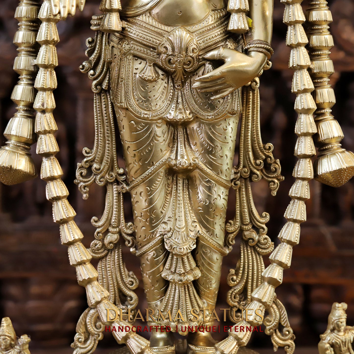 Bronze Vishnu Balaji in his 10 Avatar, Fine Golden Finish, 30" (Made in swamimalai)