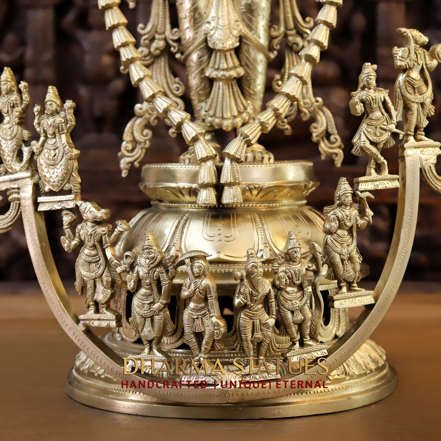 Bronze Vishnu Balaji in his 10 Avatar, Fine Golden Finish, 30" (Made in swamimalai)