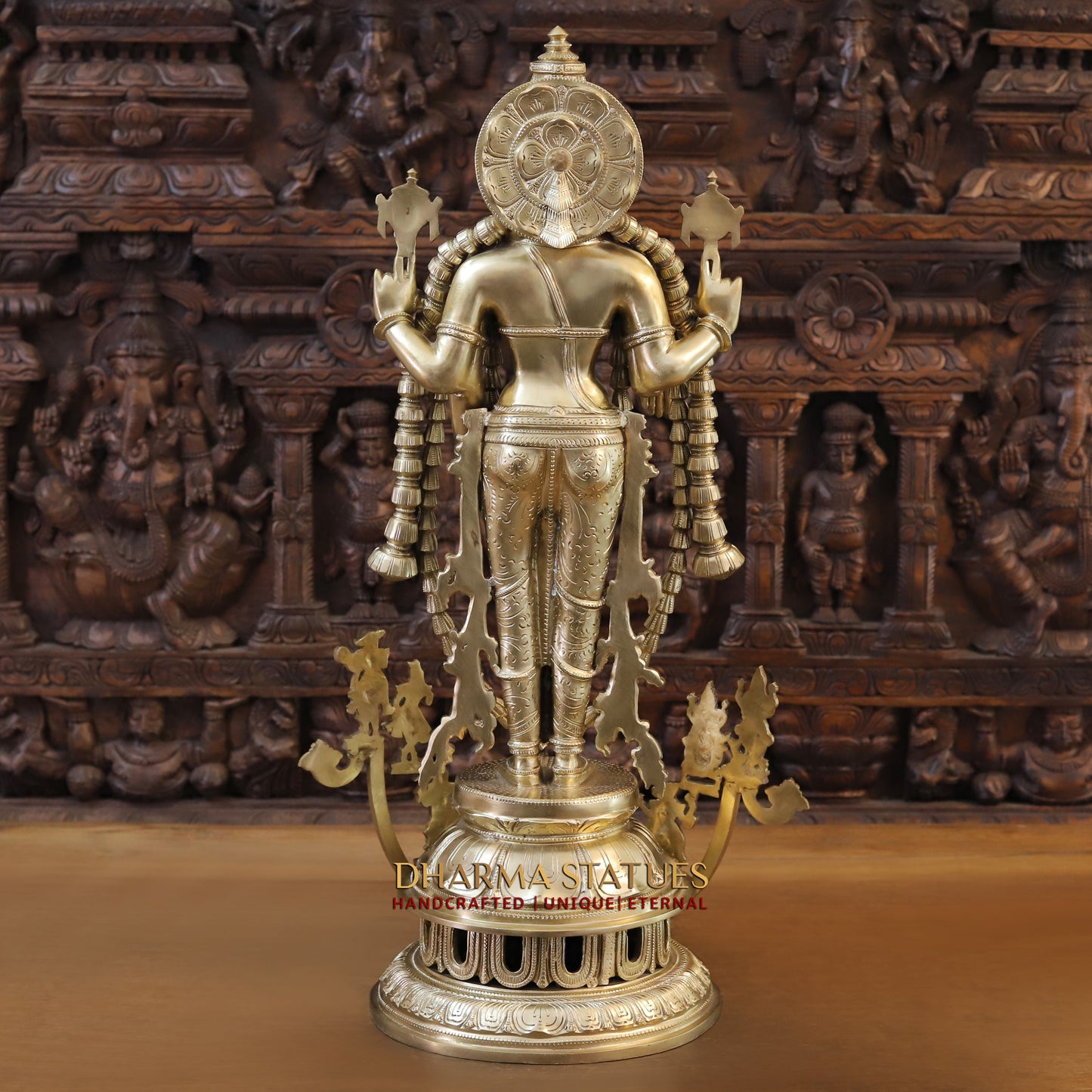 Bronze Vishnu Balaji in his 10 Avatar, Fine Golden Finish, 30" (Made in swamimalai)