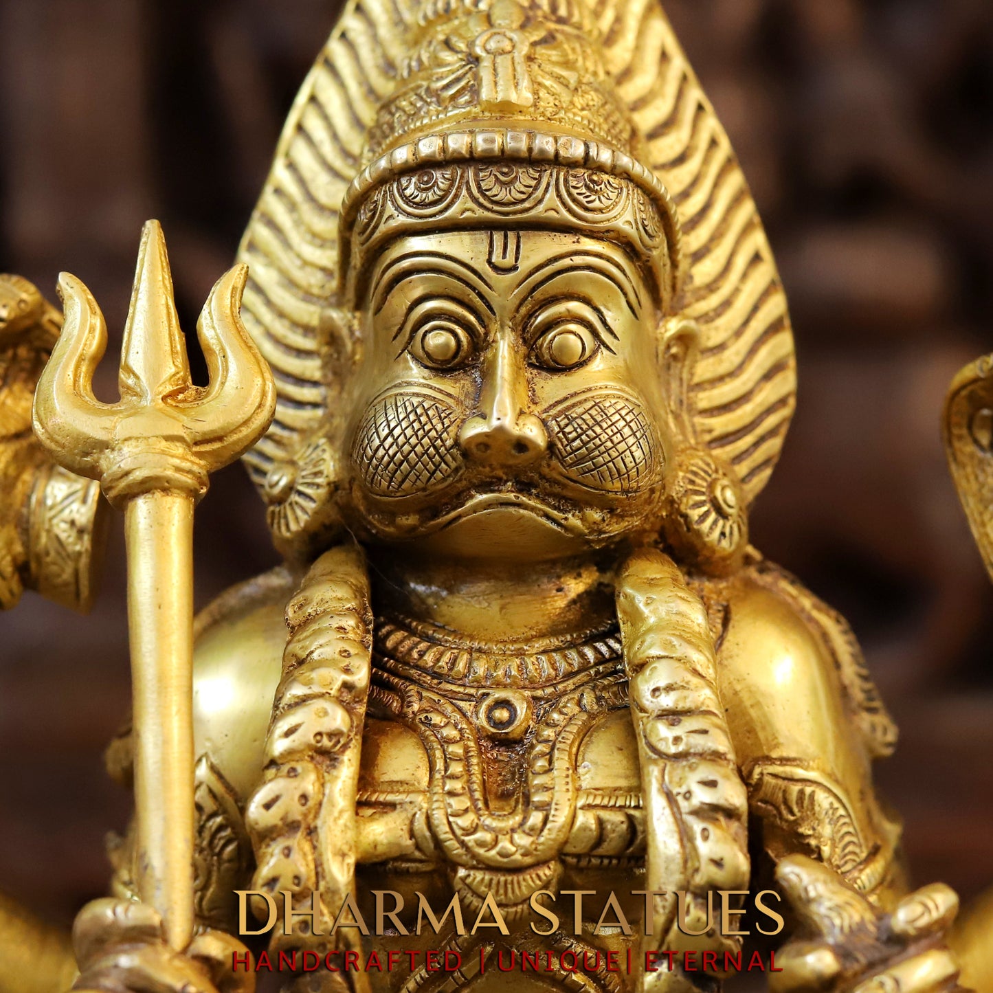 Brass Pratyangira Devi, Fine Golden Finish, 19"