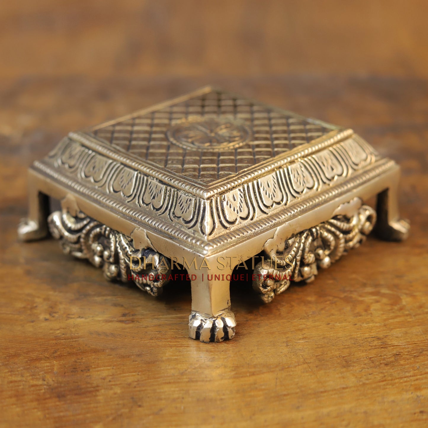 Brass Chowki, Golden Finish, 2.5"