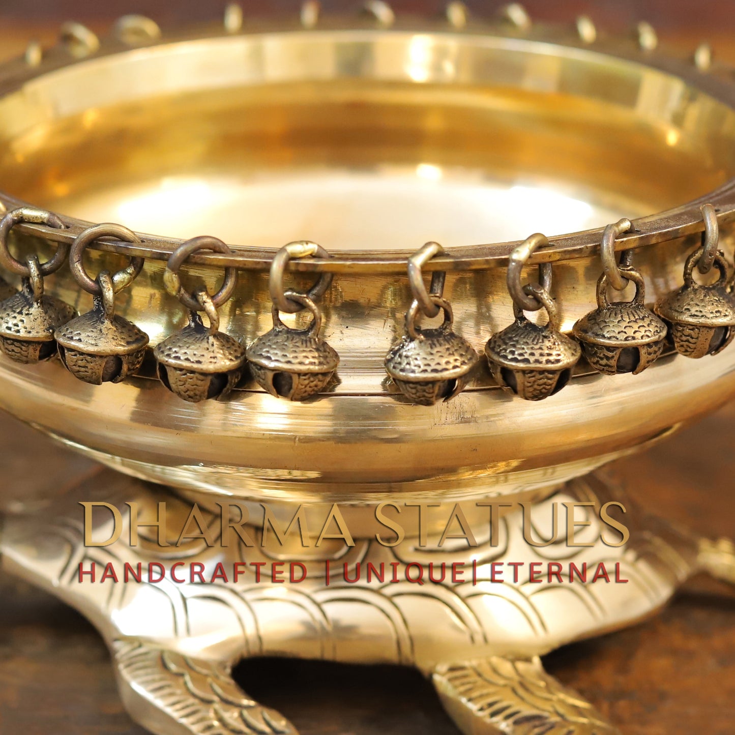 Brass Tortoise Urli, Golden Finish, 5"
