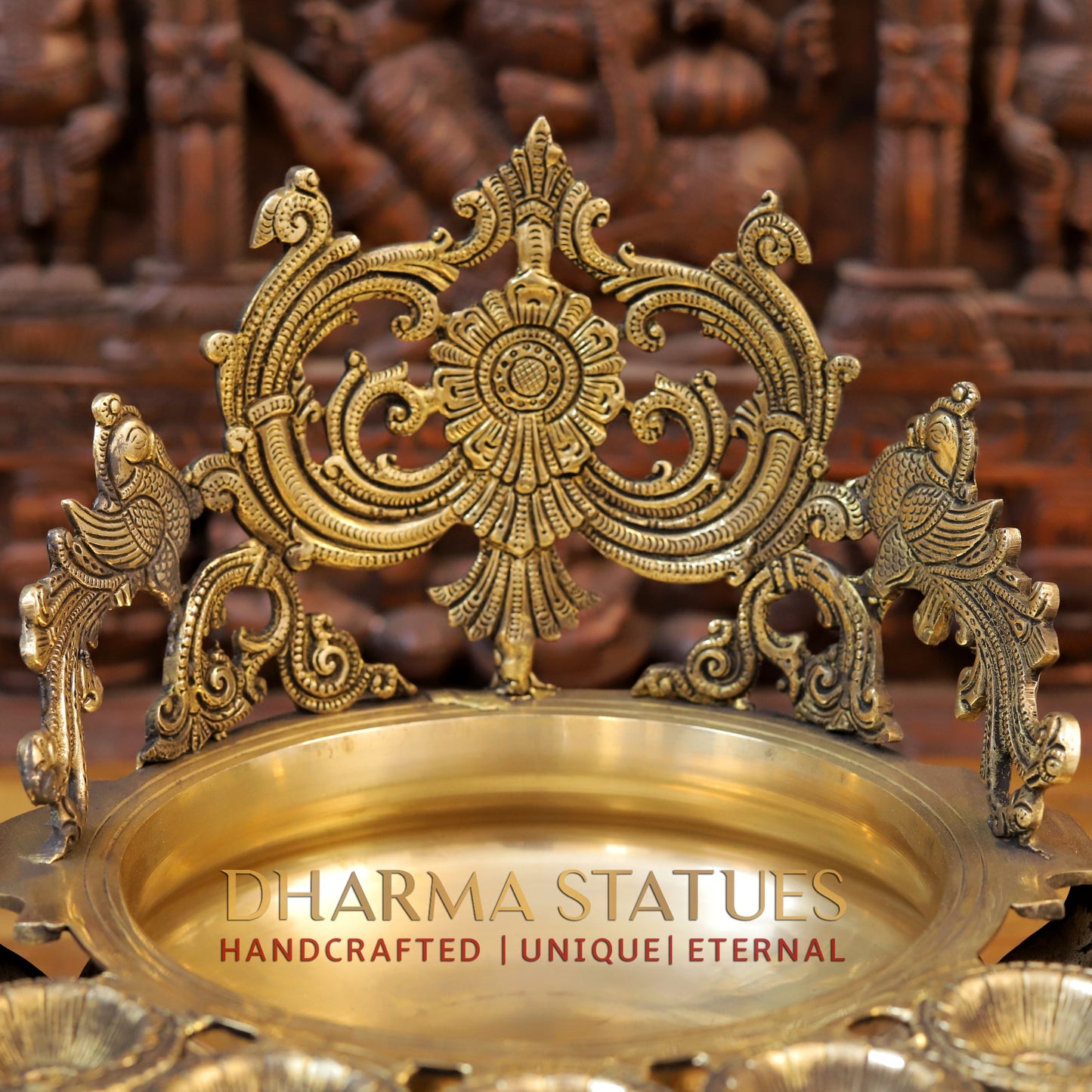 Brass Urli with Bells, Golden Finish, 13.5"