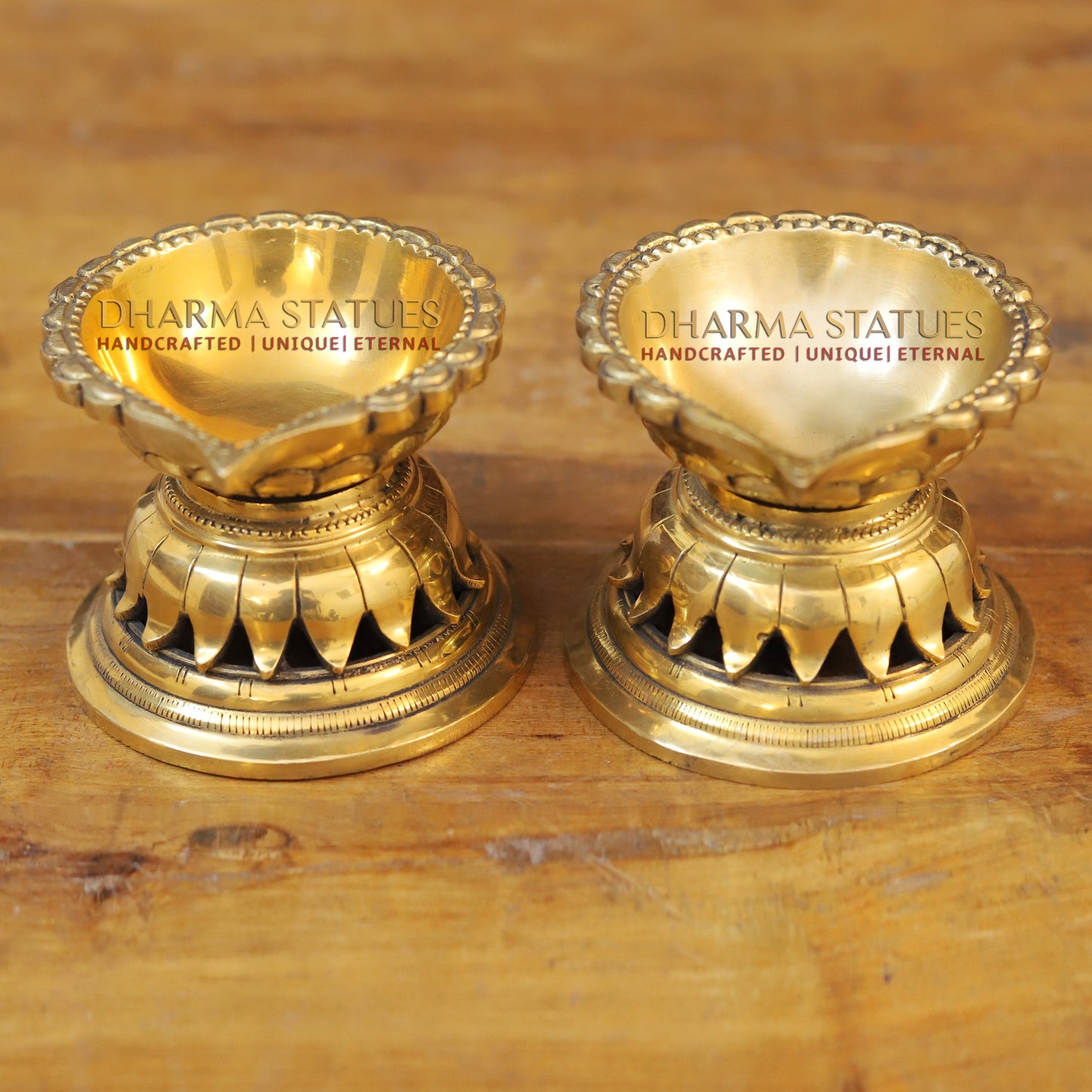 Brass Lotus Base Diya , Fine Golden Finish 3.5"