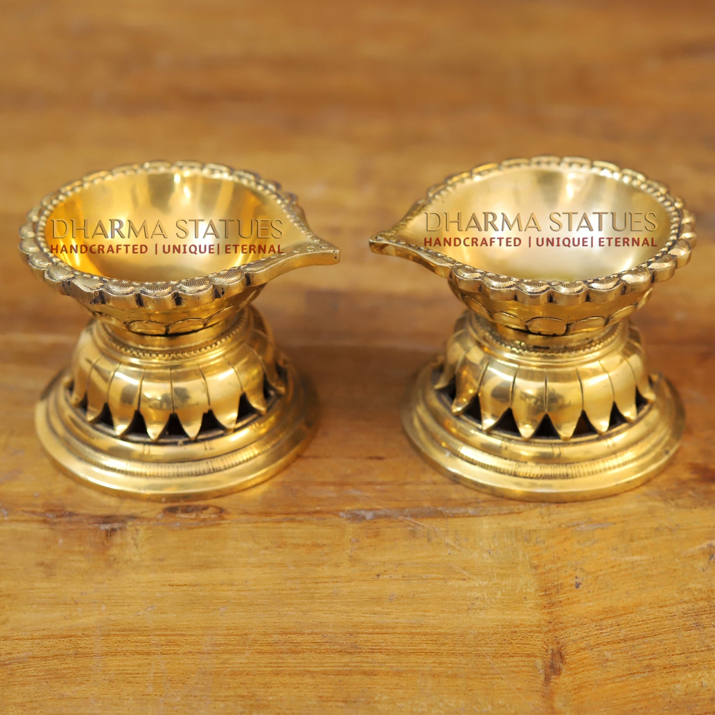 Brass Lotus Base Diya , Fine Golden Finish 3.5"